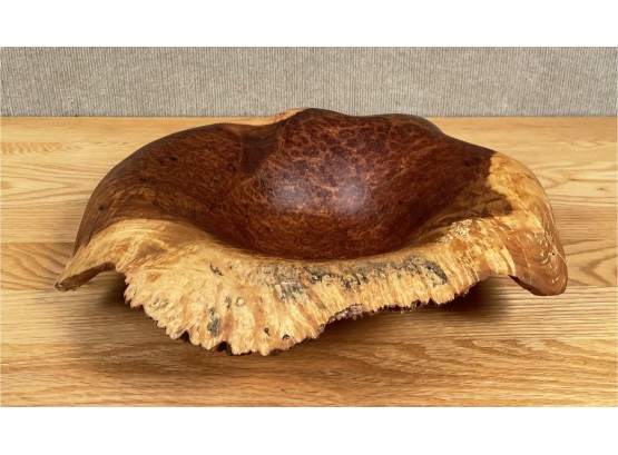 Contemporary Carved Burl Wood Bowl (CTF20)