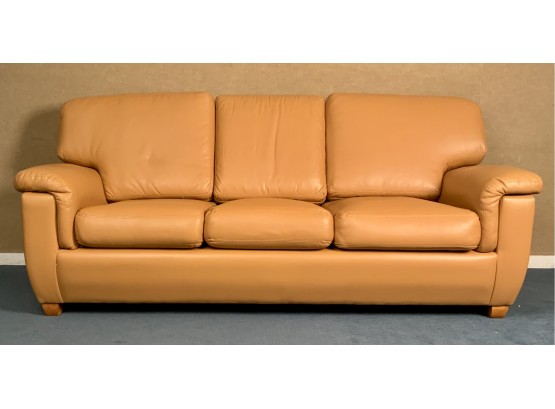 Modern Tan Leather Sofa (CTF50)