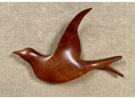 Deborah Bump Carved Walnut Swallow Bird Sculpture (CTF10)