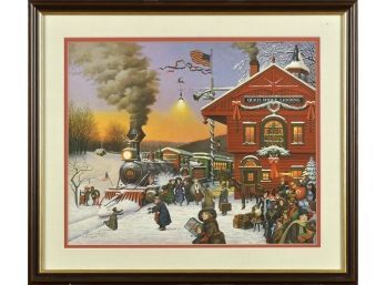 Charles Wysocki Print, Christmastime Train Station (CTF10)