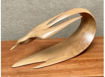 Artisan Carved Wooden Bird Sculpture (CTF20)