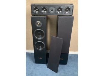 Pinnacle Classic Gold Tower Floor Speakers And Center Speaker (CTF40)