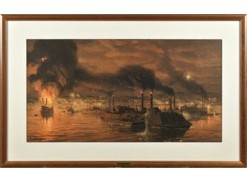 Tom Lovell Print, Union Fleet Passing Vicksburg (CTF20)