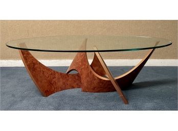 Wood And Glass Modern Coffee Table (CTF20)