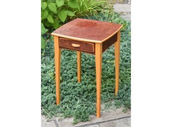 Mark T. Diebolt Burlwood And Cherry One Drawer Stand (CTF20)
