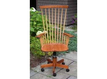 Michael Brown Artisan Made Cherry Swiveling Office Chair (2 Of 2) (CTF20)