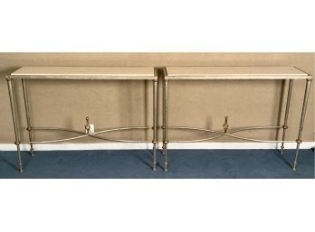 Pr. Iron And Marble Console Tables (CTF50)