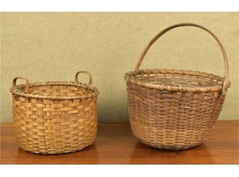 Two Antique Woven Handled Splint Baskets (CTF20)