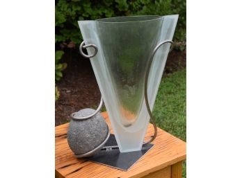 Glen Ellen Steel & Stone Vase (CTF10)