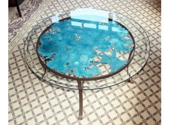 Modern Cut Steel And Glass Patio Table (CTF20)