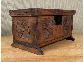 Antique Small Carved Lift Top Box (CTF10)
