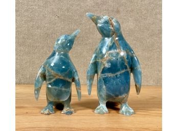Two Carved Stone Penguin Sculptures (CTF20)