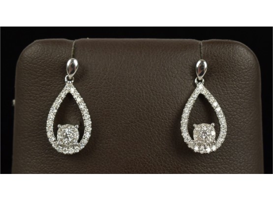 14K Gold Diamond Drop Earrings (CTF10)