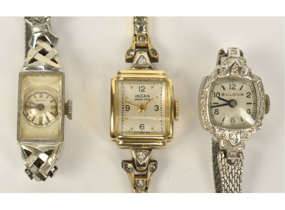 Three 14k Gold Ladies Watches (CTF10)