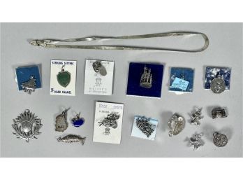 Charms And Pendants, Some Sterling, 18pcs.  (CTF10)