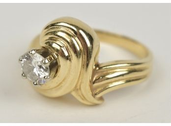 14K Gold Diamond 'wave' Ring (cTF10)