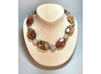 Silver And Agate Necklace (CTF10)