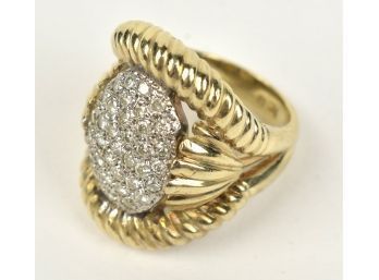 Large 14k Gold And Diamond Ring (CTF10)