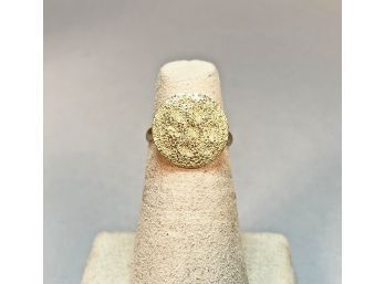 14k Gold Textured Top Moon Ring (CTF10)