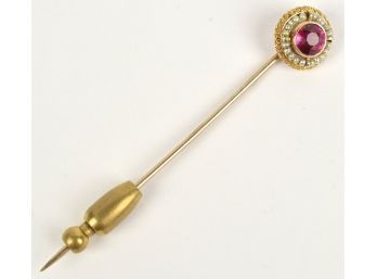 Antique Ruby And Pearl Stick Pin (CTF10)
