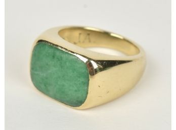 Men's 14k Gold Jade Ring (CTF10)