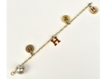 Gold 1936 Harvard Hockey Charm Bracelet (CTF10)