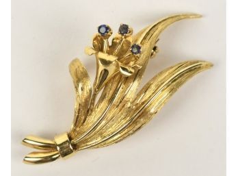 Tiffany & Co. 18k Gold Sapphire Pin (CTF10)