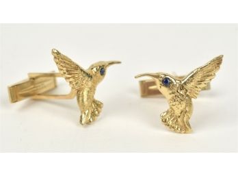 Pr. 14k Gold Hummingbird Cufflinks (CTF10)