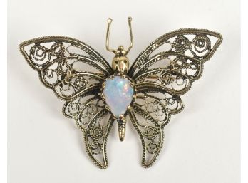 14k Gold Opal Butterfly Pin (CTF10)