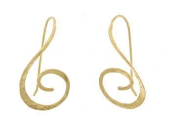 14k Gold Designer Swirl Earrings (CTF10)