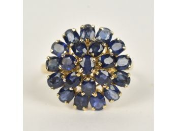 14k Gold And Sapphire Dome Ring (CTF10)