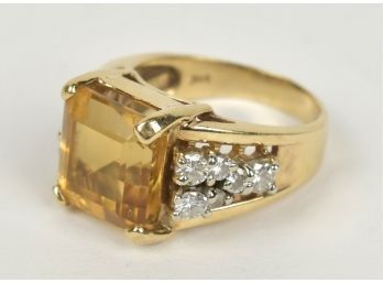 14K Gold Citrine & Diamond Ring (CTF)