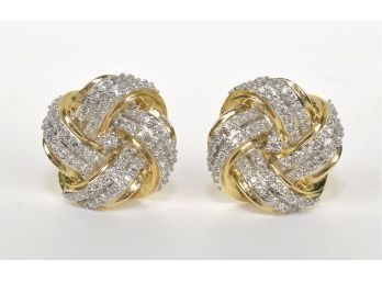14K & Diamond Knot Earrings (CTF10)