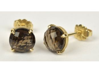 Carelle 18k Gold Smokey Quartz Earrings (CTF10)
