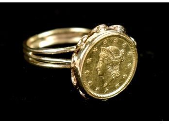 1851 US $1 Dollar Coin Ring (CTF10)