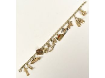 Vintage 14K Charm Bracelet & Charms (CTF10)