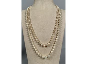 Two Vintage Graduated Pearl Necklaces (CTF10)