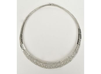 14K Gold Diamond Heart Choker Style Necklace (CTF10)