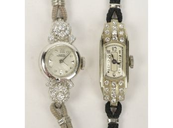 Two Vintage Gold And Diamond Ladies Watches (CTF10)