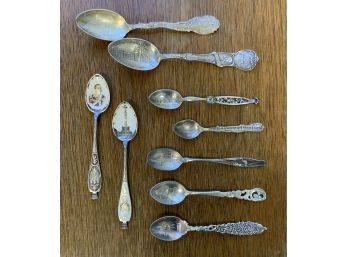 Nine Sterling Souvenir Spoons (CTF10)