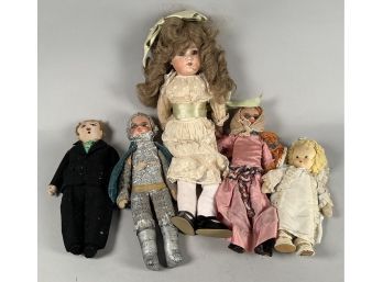 Five Vintage And Antique Dolls (CTF10)