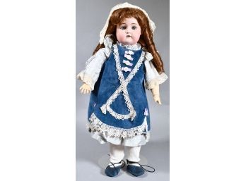 Early German Bisque Head Doll With Stand (CTF10)