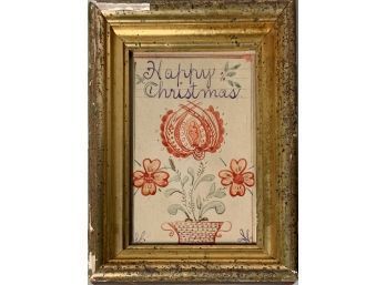 Vintage Christmas Ink And Watercolor On Paper (CTF10)
