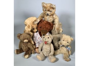 Seven Vintage Stuffed Teddy Bears (CTF20)