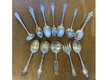 12 Sterling Silver Forks And Spoons (CTF10)