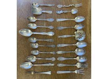 21 Assembled Diminutive Sterling Silver Forks And Spoons (CTF10)