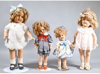 Four Composite Shirley Temple Dolls With Stands (CTF20)