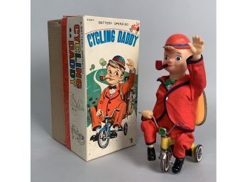 Vintage Bandai Battery Operated Cycling Daddy With Box (CTF10)