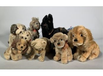Nine Vintage Stuffed Dogs (CTF10)