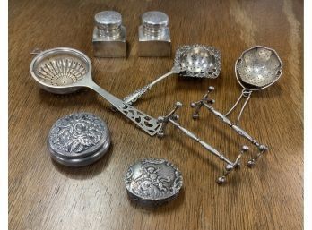 Sterling Silver Salts, Tea Strainers, Pill Boxes, Etc (CTF10)